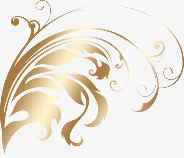 中秋节棕色渐变花纹免抠