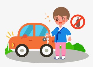 卡通插图喝醉酒驾驶的男人免抠