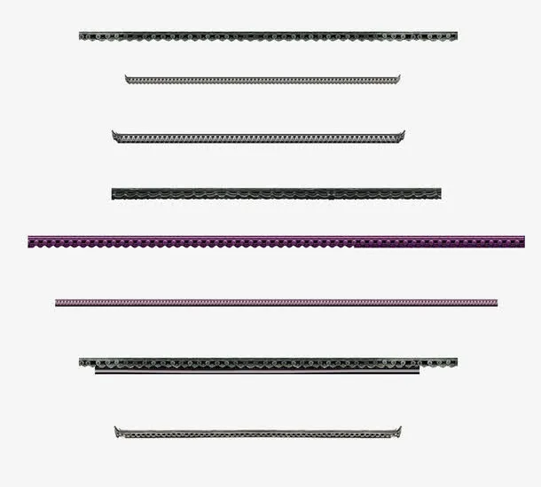 黑色简约屋檐边框纹理免抠