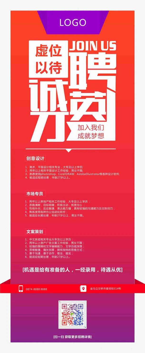 招聘牌免抠