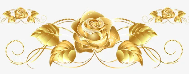 金色玫瑰花免抠