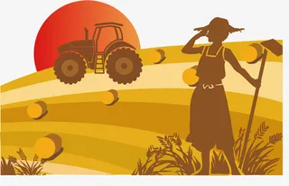 农业/扶贫/劳作的农民免抠