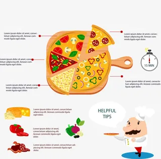 披萨饼信息图表免抠