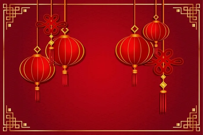中国农历新年灯笼海报背景模板高清