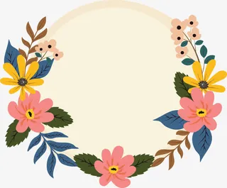 复古春天浪漫边框免抠