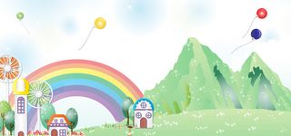 春天郊游手绘蓝色banner背景高清