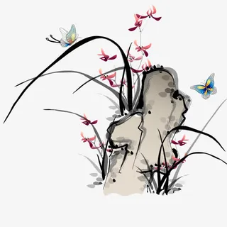 韩国水墨画 韩国元素免抠