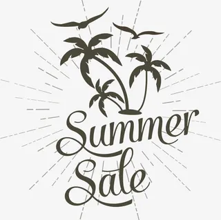 夏季促销椰树标签免抠