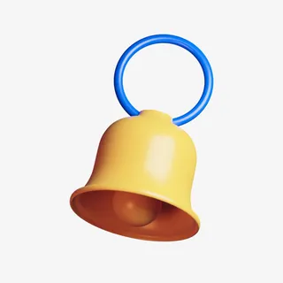 C4D立体3D模型卡通铃铛免抠