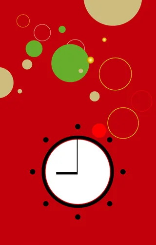 红色海报时钟几何圆圈广告背景高清