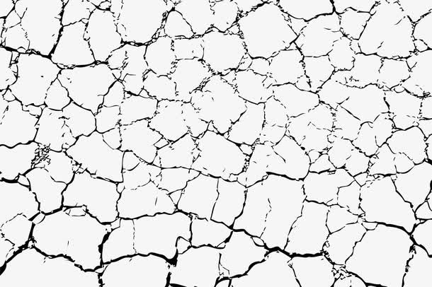 黑色简约裂缝边框纹理免抠