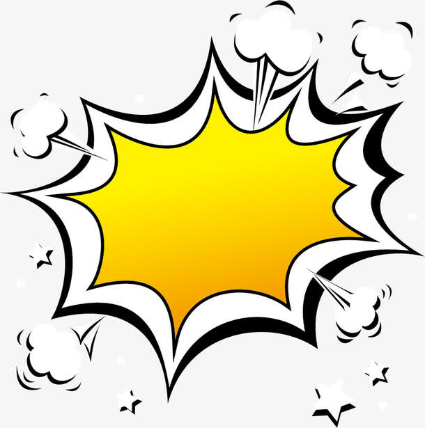 卡通爆炸效果边框免抠