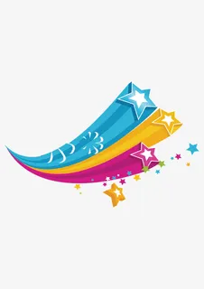 飘浮的星星彩带免抠