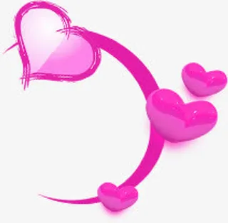 紫色卡通手绘爱心设计免抠