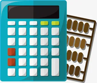 简约蓝色计算器免抠