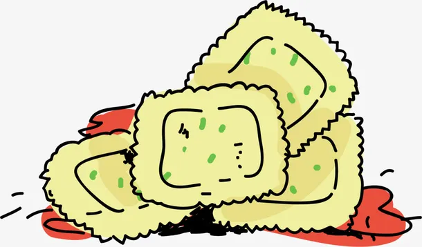 黄色卡通手绘锅巴免抠