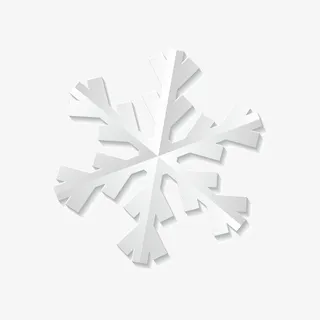 白色纸剪切的雪花免抠