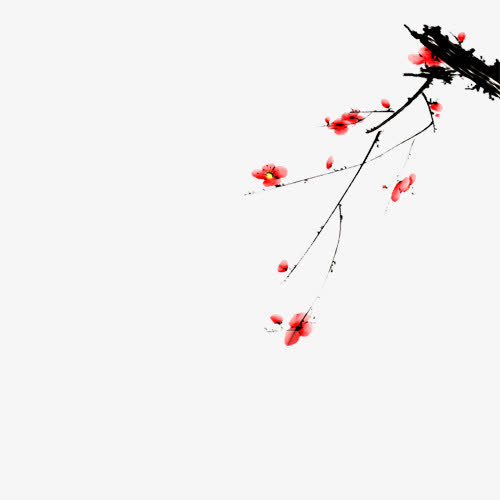 水墨梅花免抠