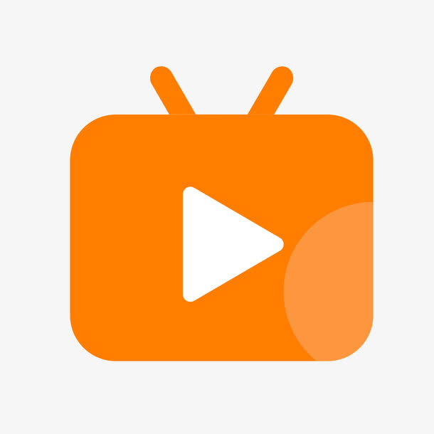 橙色渐变圆角直播卡通图标免抠