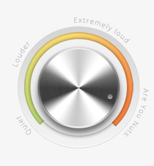 金属风格开关科技感旋转按钮免抠