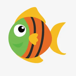 矢量海底卡通大头鱼免抠