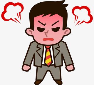 商务人士生气的表情简笔画免抠