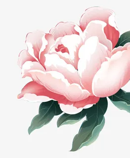 中国风手绘插画植物花朵牡丹月季免抠