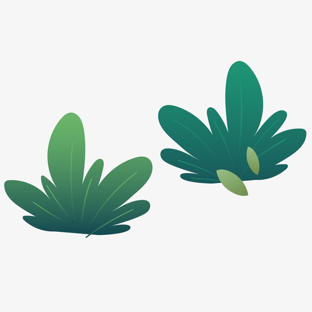绿色植物灌木元素免抠