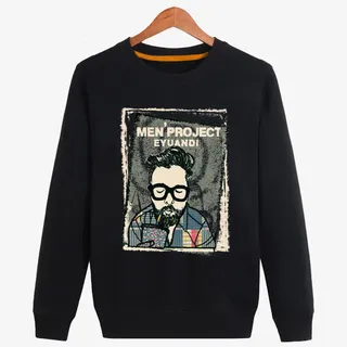 南极人男士字母印花卫衣免抠