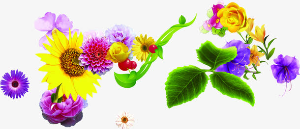 手绘精美花朵母亲节节日免抠