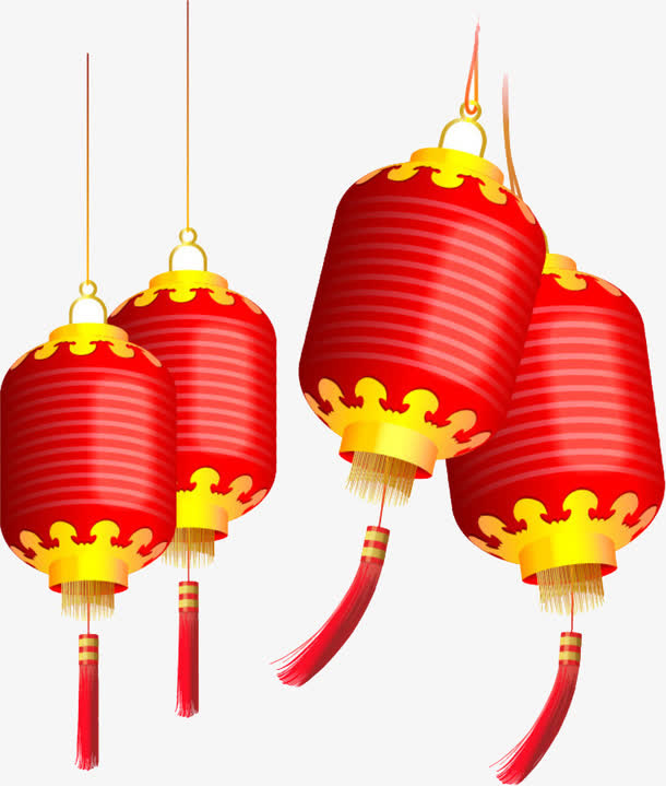 红色卡通手绘节日灯笼免抠