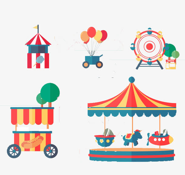 创意游乐园素材免抠