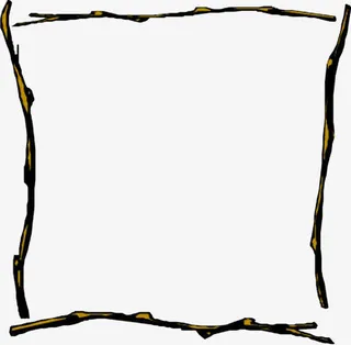 简洁枝条视频框素材免抠