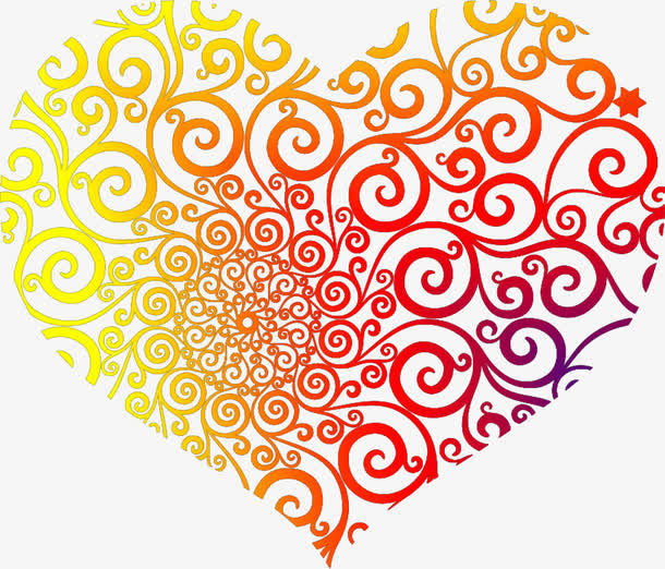 中国风金色爱心装饰免抠