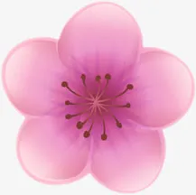 粉色渐变桃花装饰免抠
