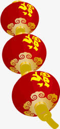红色灯笼新年快乐图片免抠