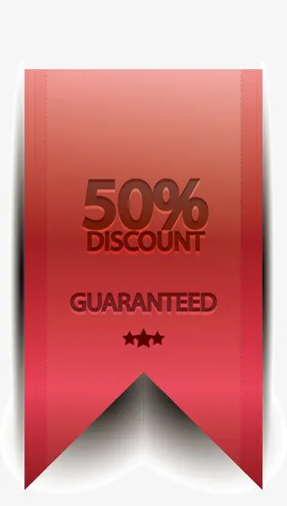 红色丝带促销标签免抠