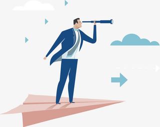 望远镜商务男子免抠