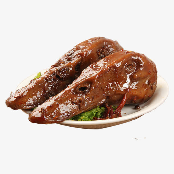 产品实物肉类卤鸭头免抠