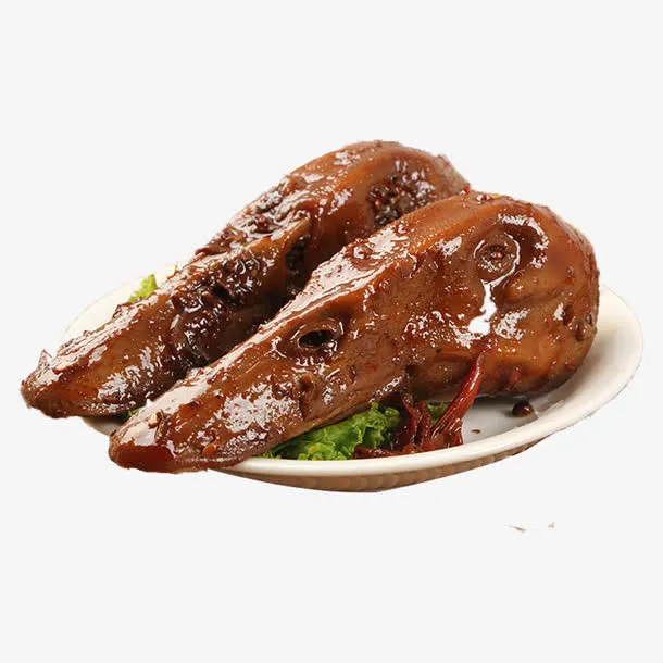 产品实物肉类卤鸭头免抠