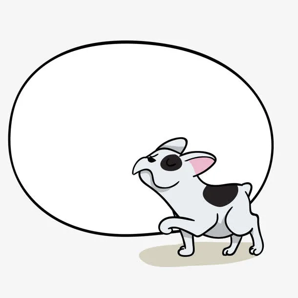 创意法国斗牛犬语言气泡免抠