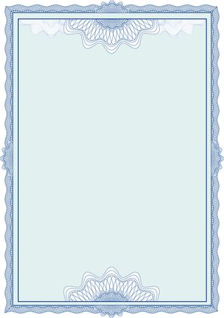 欧式简约蓝色证书花边背景素材高清