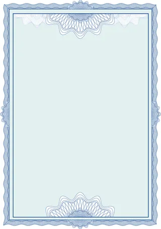 欧式简约蓝色证书花边背景素材高清