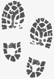 黑色小孩脚印鞋印免抠