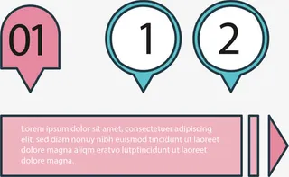 分段流程箭头免抠