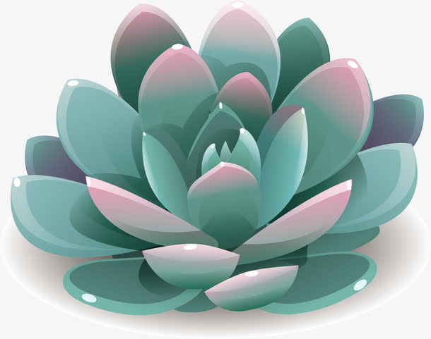 蓝色多肉植物免抠
