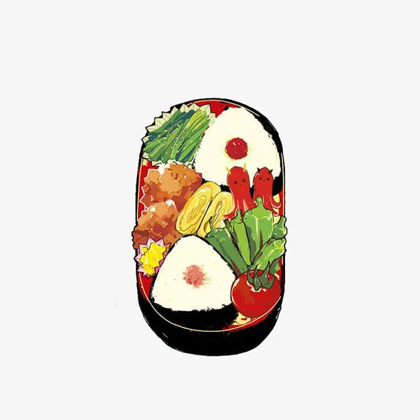 卡通手绘盒饭免抠