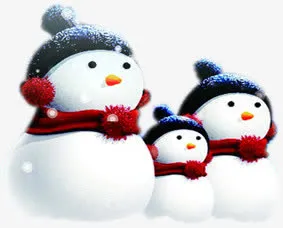 高清创意合成小姑雪人造型免抠
