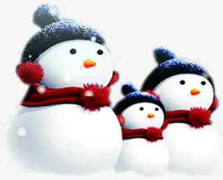 高清创意合成小姑雪人造型免抠