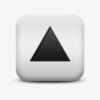 磨砂白广场图标箭三角形固体起来免抠